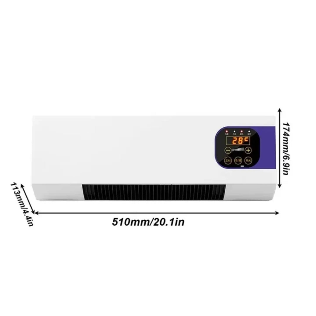 Wall-Mount Fan Heater with Remote Control and Adjustable Thermostat | Thomler