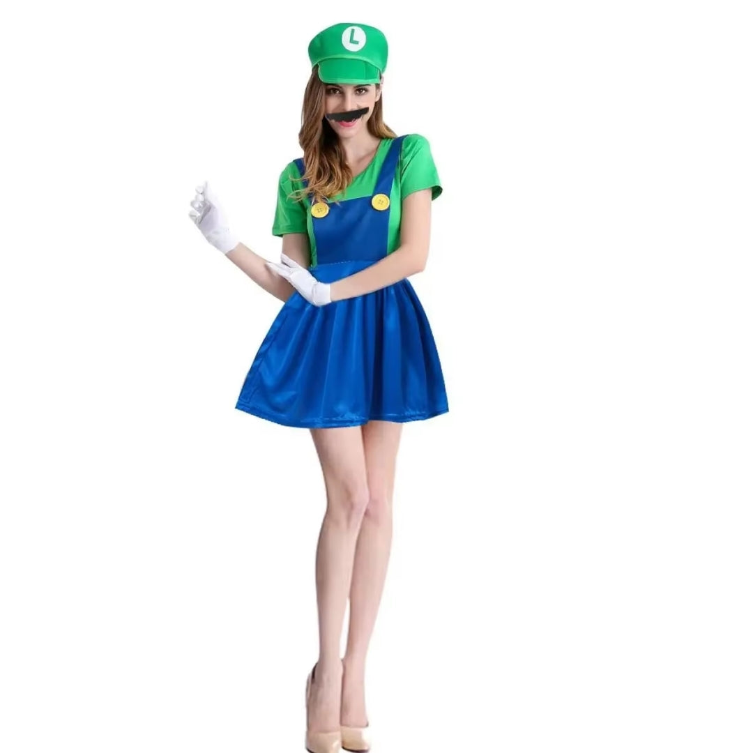 Video Game Plumber Brothers Costume Set for Halloween & Cosplay – Adult Men & Women | Thomler