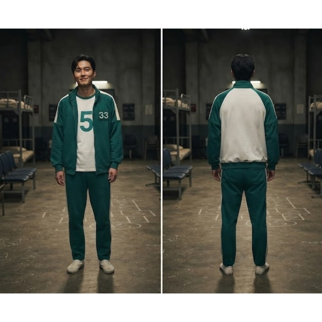 Player Tracksuit Costume for Adults – Green Numbered Athletic Outfit for Halloween & Cosplay | Thomler