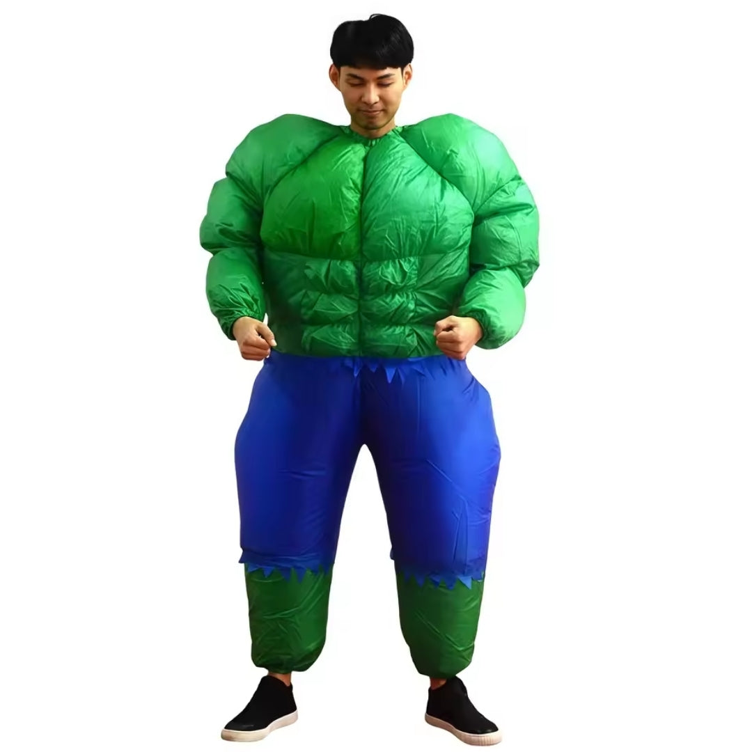 Inflatable Superhero Costume for Adults – Green Giant & Star Shield Hero Party Jumpsuit | Thomler