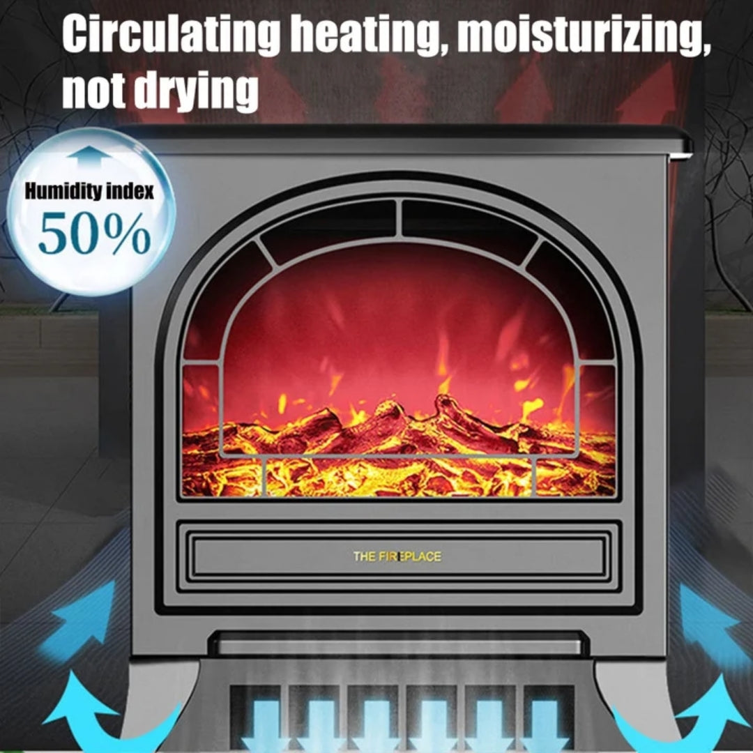 1800W Electric Fireplace Heater with Realistic Flame Effect & Remote Control | Thomler