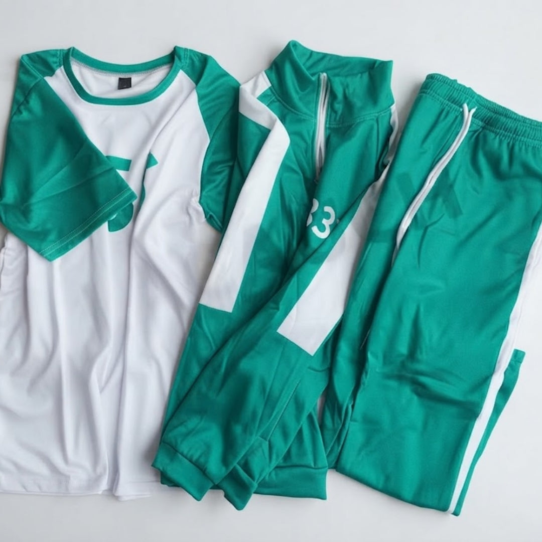 Player Tracksuit Costume for Adults – Green Numbered Athletic Outfit for Halloween & Cosplay | Thomler