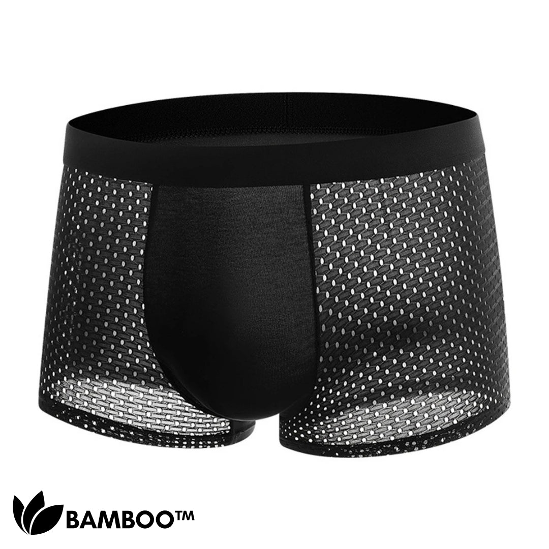 Men's Bamboo Fiber Boxer Briefs – Breathable Moisture-Wicking Trunks with Mesh Pouch for All-Day Comfort, Athletic Support & Temperature | Thomler