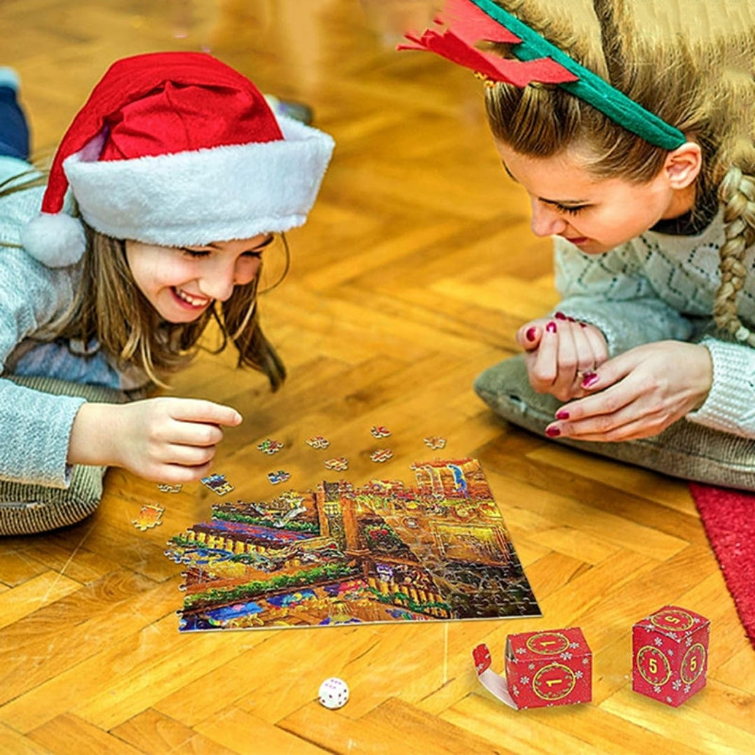 Christmas Workshop Jigsaw Puzzle Advent Calendar – 1008 Pieces, 24-Day Build for Holiday Countdown | Thomler