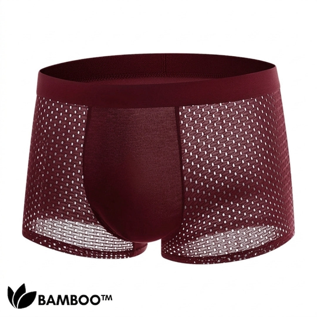 Men's Bamboo Fiber Boxer Briefs – Breathable Moisture-Wicking Trunks with Mesh Pouch for All-Day Comfort, Athletic Support & Temperature | Thomler