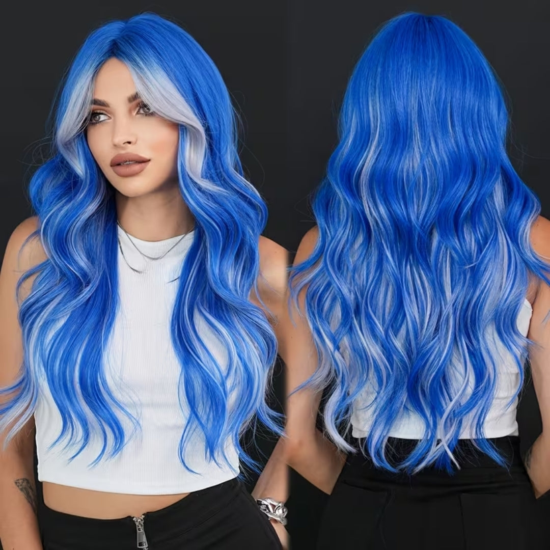 Crimson Ombré Curly Halloween Wig – Long Wavy Synthetic Hair for Costume Parties & Cosplay Events | Thomler