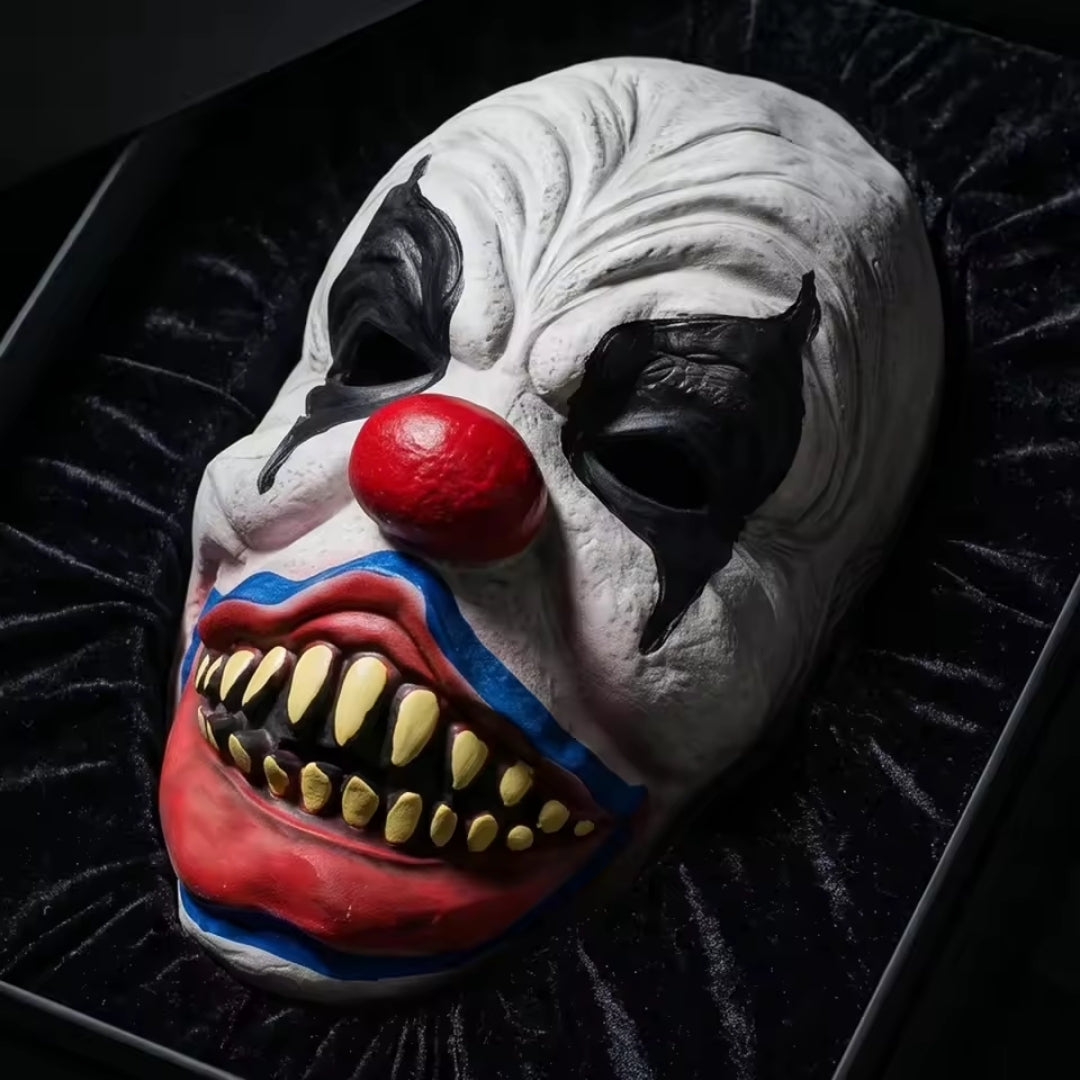 Sinister Clown Mask with Sharp Teeth & Red Nose for Halloween Costume Parties | Thomler