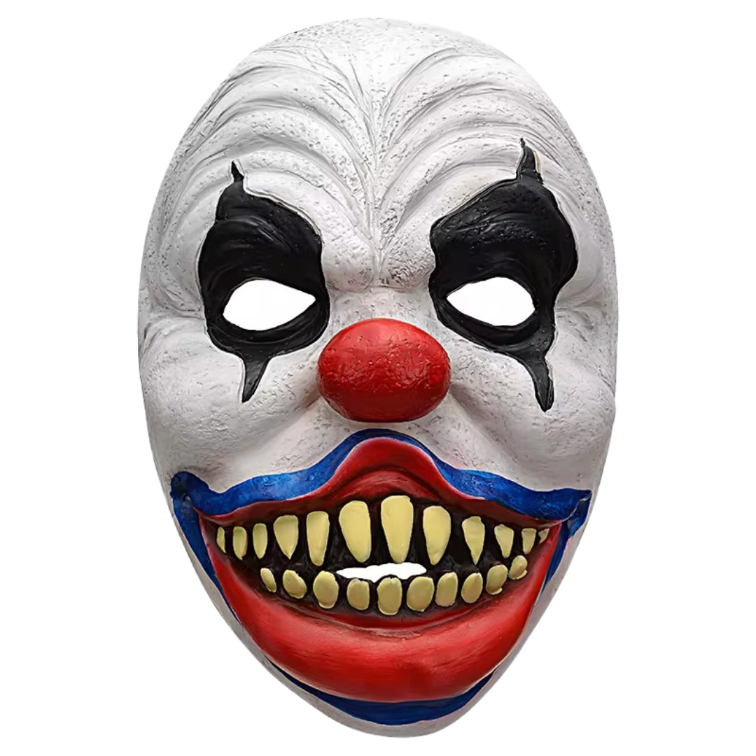 Sinister Clown Mask with Sharp Teeth & Red Nose for Halloween Costume Parties | Thomler