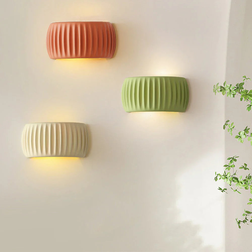 Wall Lamp Resin 9.5 in Soft Cream Indoor Bedroom Hallway Accent Lighting Modern Minimalist | Thomler