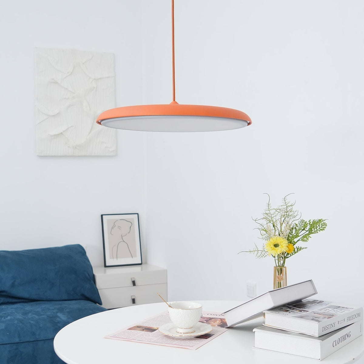 Modern Metal Dome Pendant Light with Adjustable Cord – Soft Pastel Finish for Kitchen & Living Room | Thomler