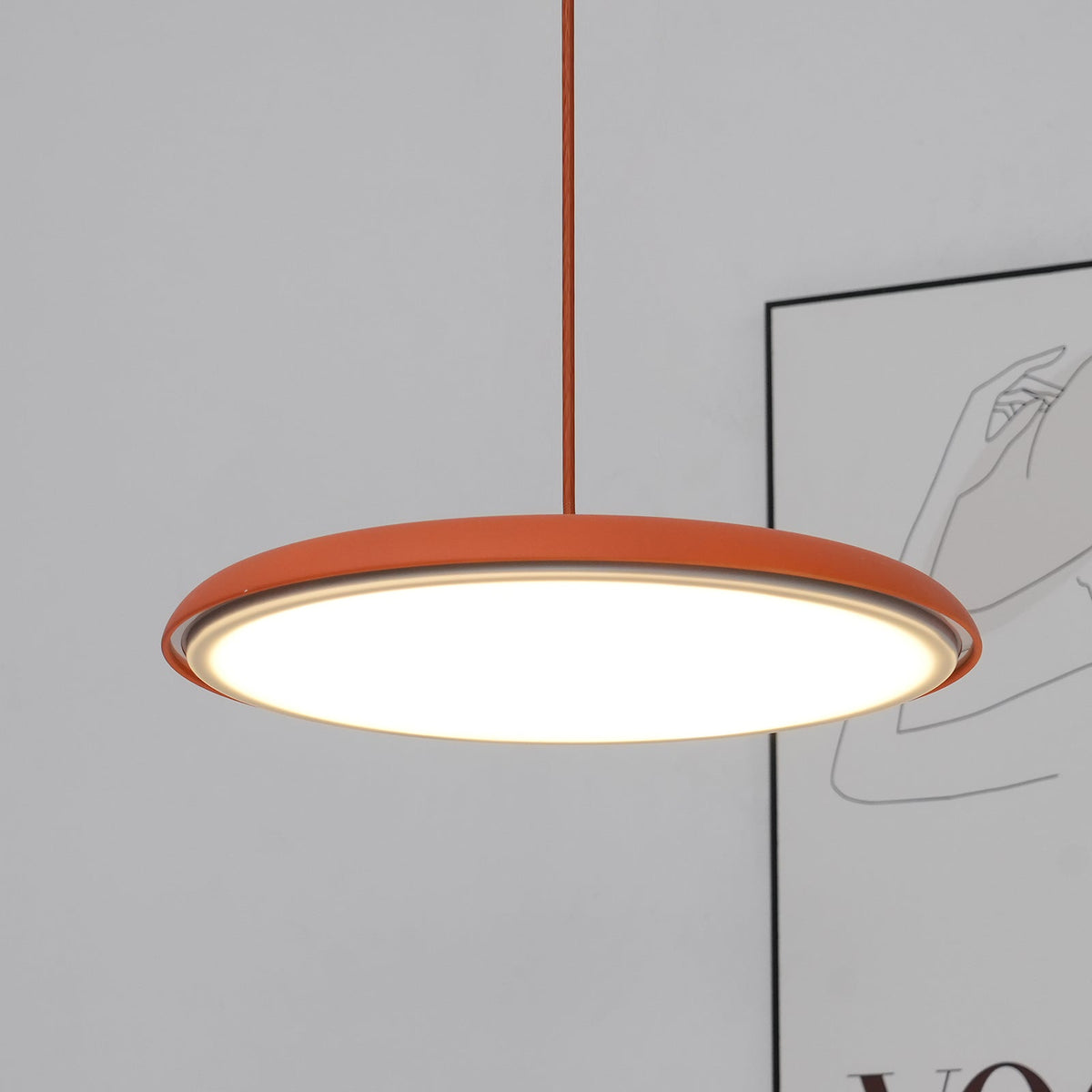 Soft-Hue Dome Pendant Ceiling Light with Acrylic Diffuser for Kitchen Island & Dining Room – Modern Hanging Fixture in 8 Colors | Thomler