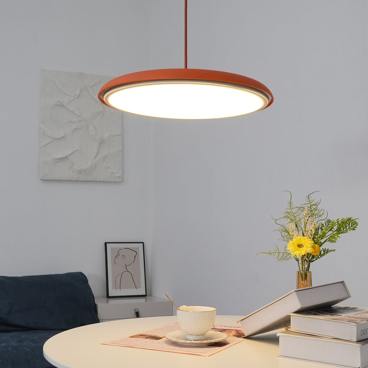 Modern Metal Dome Pendant Light with Adjustable Cord – Soft Pastel Finish for Kitchen & Living Room | Thomler