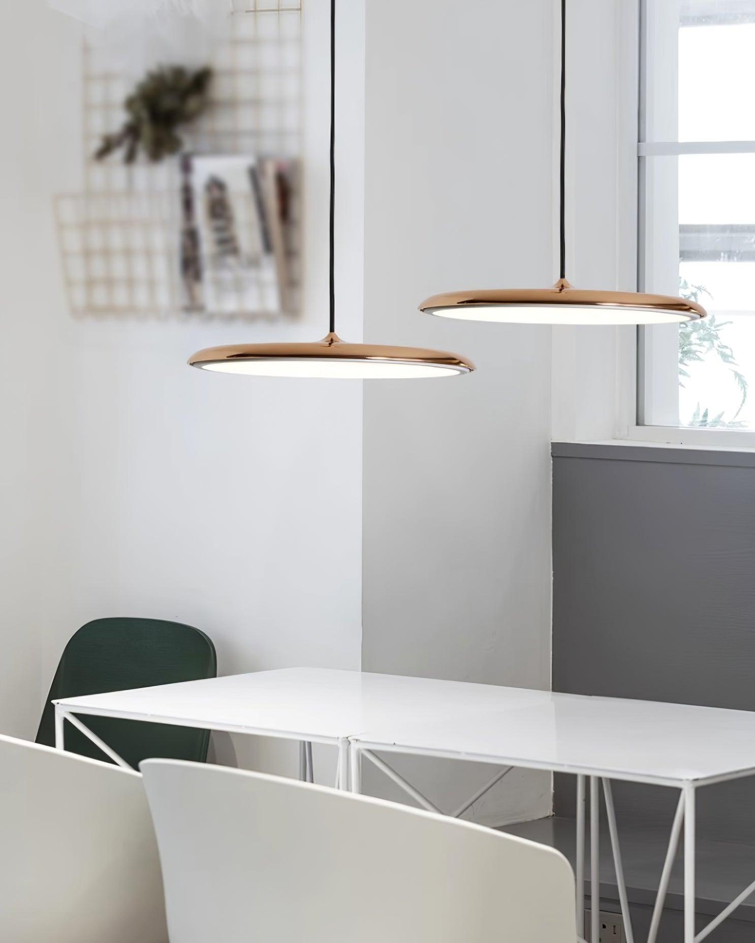 Pendant Light Acrylic Metal 15.7 in 24W Warm White Modern Dining Room Kitchen Ceiling Lamp Adjustable Height | Thomler