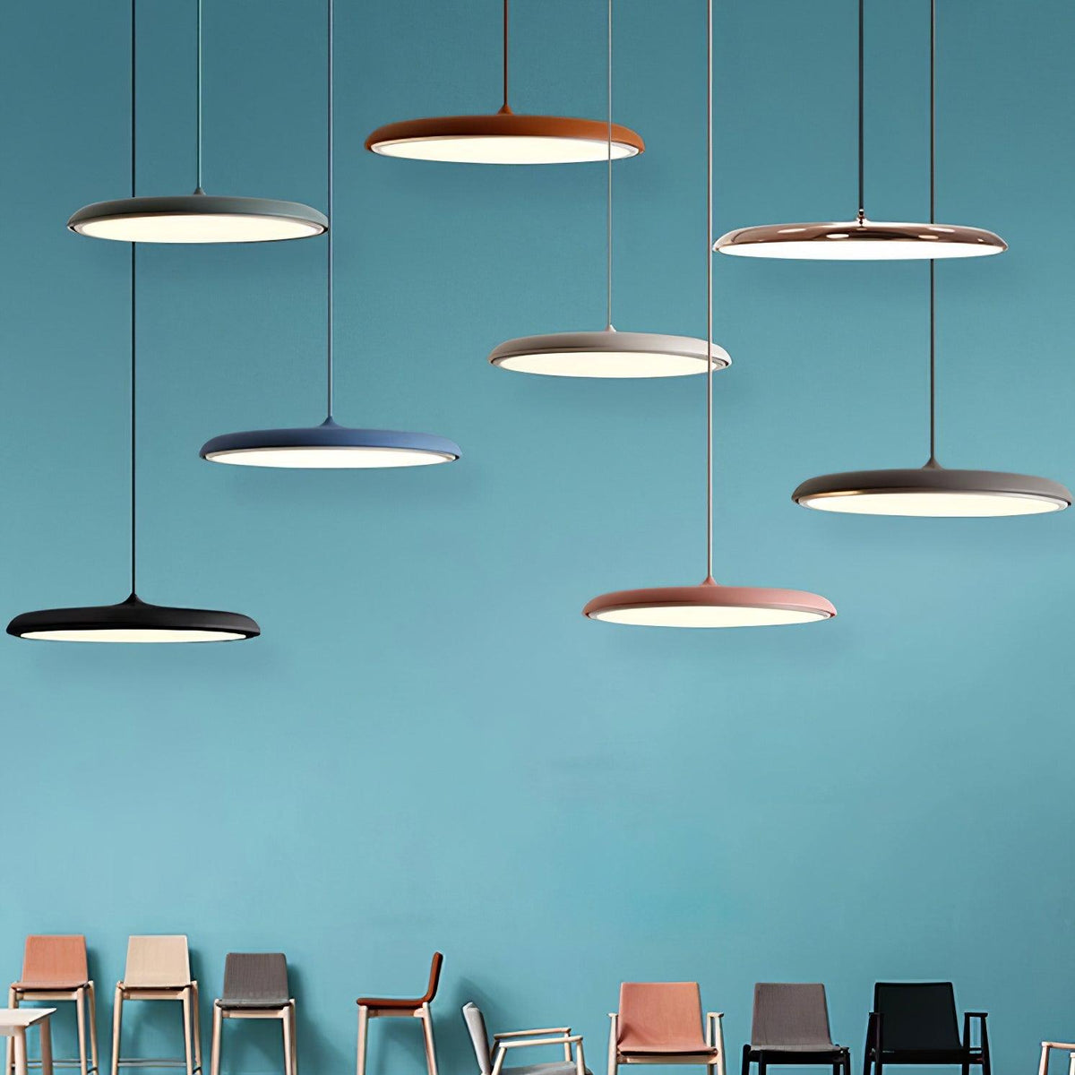 Modern Metal Dome Pendant Light with Adjustable Cord – Soft Pastel Finish for Kitchen & Living Room | Thomler