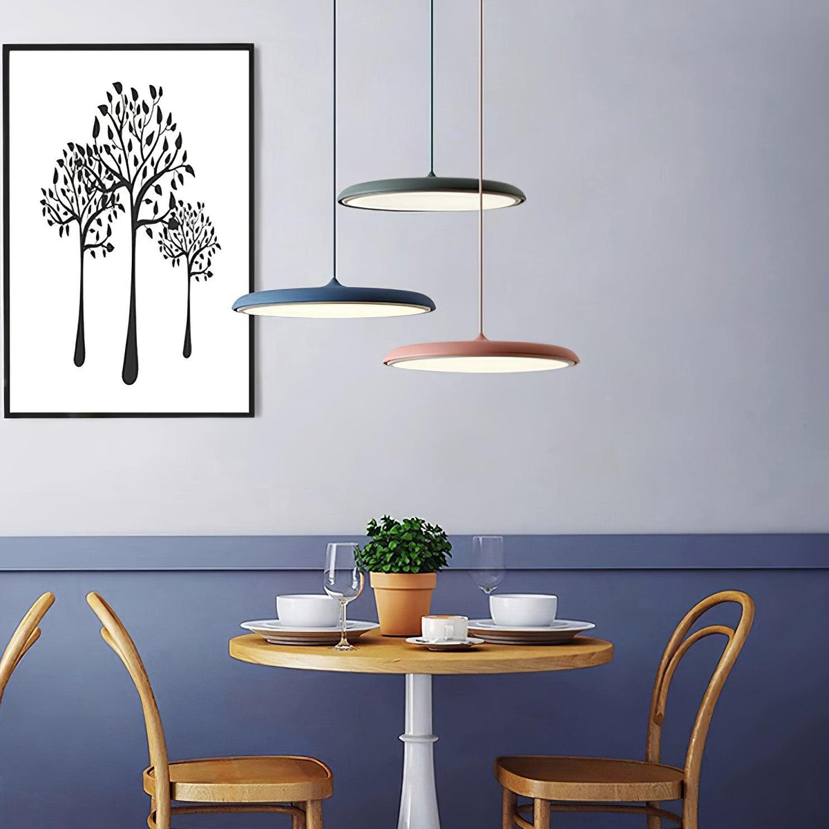 Modern Metal Dome Pendant Light with Adjustable Cord – Soft Pastel Finish for Kitchen & Living Room | Thomler