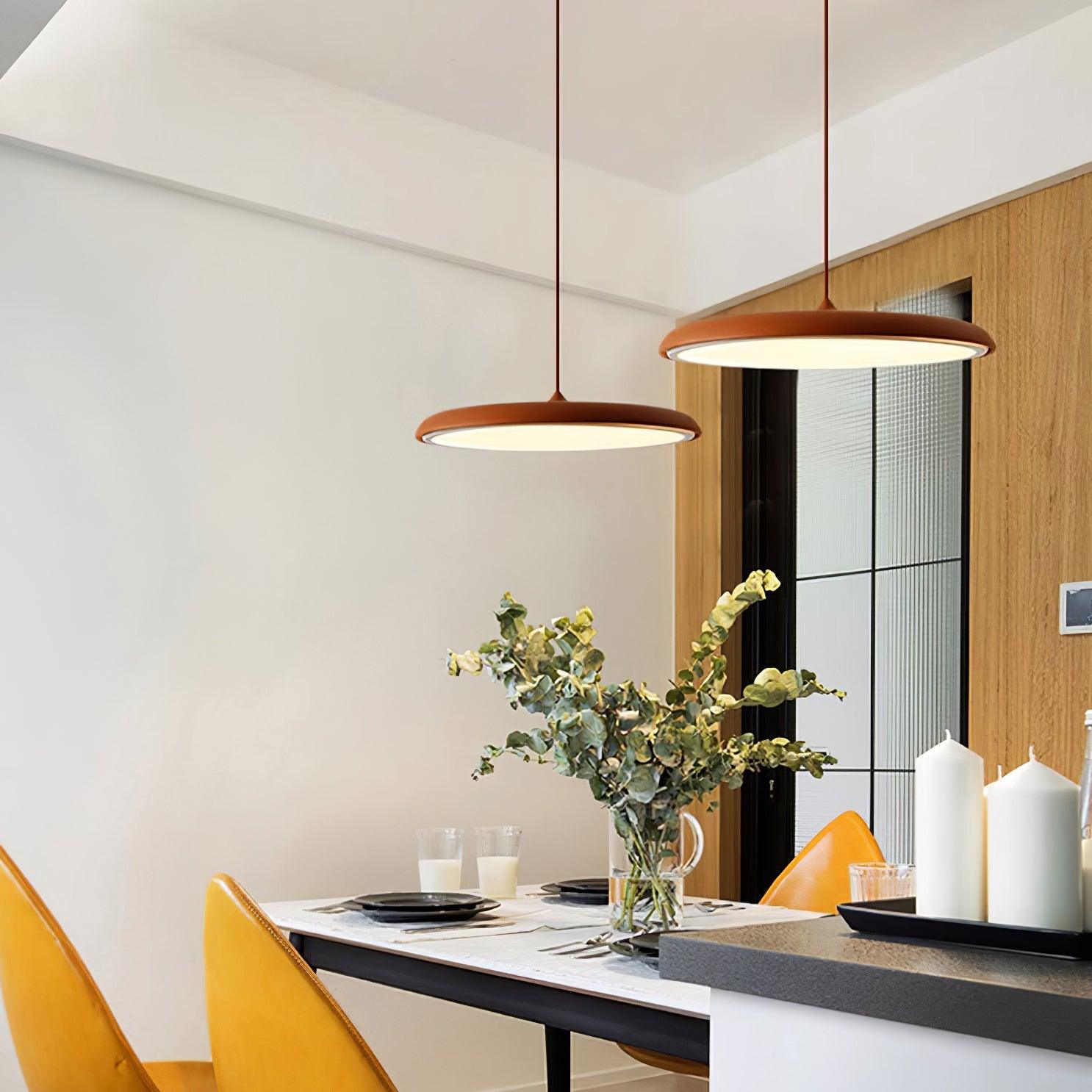 Pendant Light Acrylic Metal 15.7 in 24W Warm White Modern Dining Room Kitchen Ceiling Lamp Adjustable Height | Thomler