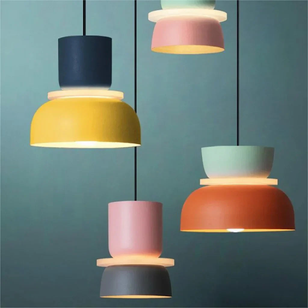 Pendant Light Acrylic 29.0 cm Macaron Pastel Living Room Dining Room Colour Block Hanging Ceiling Lamp E27 | Thomler