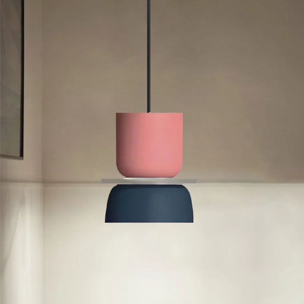 Pendant Light Aluminium Acrylic 29.0 cm Macaron Dining Room Scandinavian Hanging Ceiling Lamp Colour Block E27 | Thomler