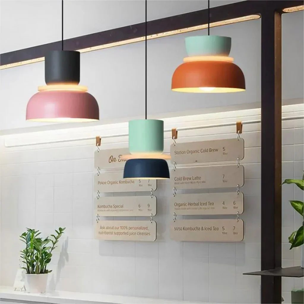 Pendant Light Acrylic 29.0 cm Macaron Pastel Living Room Dining Room Colour Block Hanging Ceiling Lamp E27 | Thomler