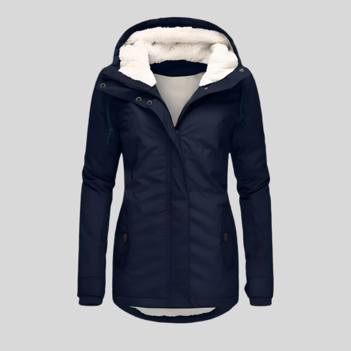 Women's Long Hooded Puffer Coat with Faux Fur Lining for Cold Weather | Thomler