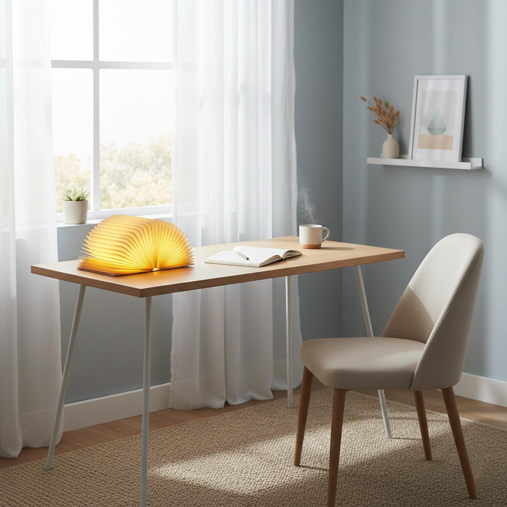 Table Lamp Wood 8.7 in USB Rechargeable Warm Light Reading Nightstand Decor | Thomler