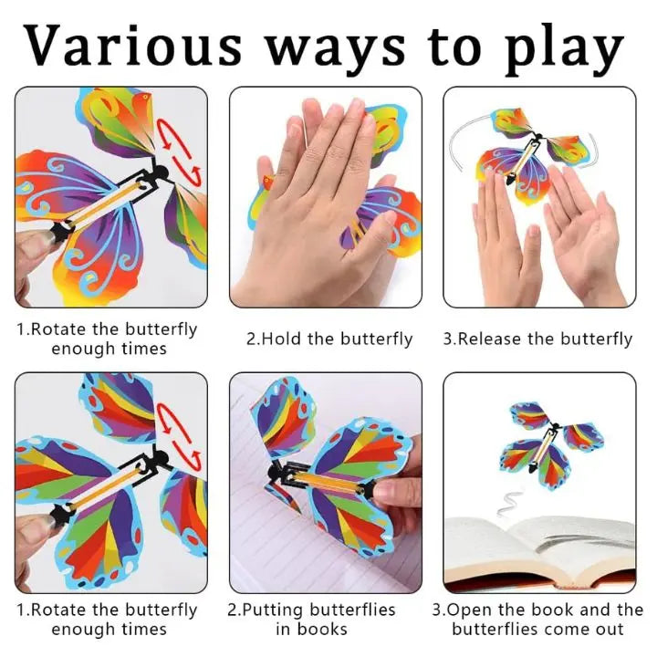 Flying Butterfly Paper 12.0 cm x 11.0 cm Gift Surprise Cards Envelopes Party Favours Reusable Wind Up Set Of 15 | Thomler