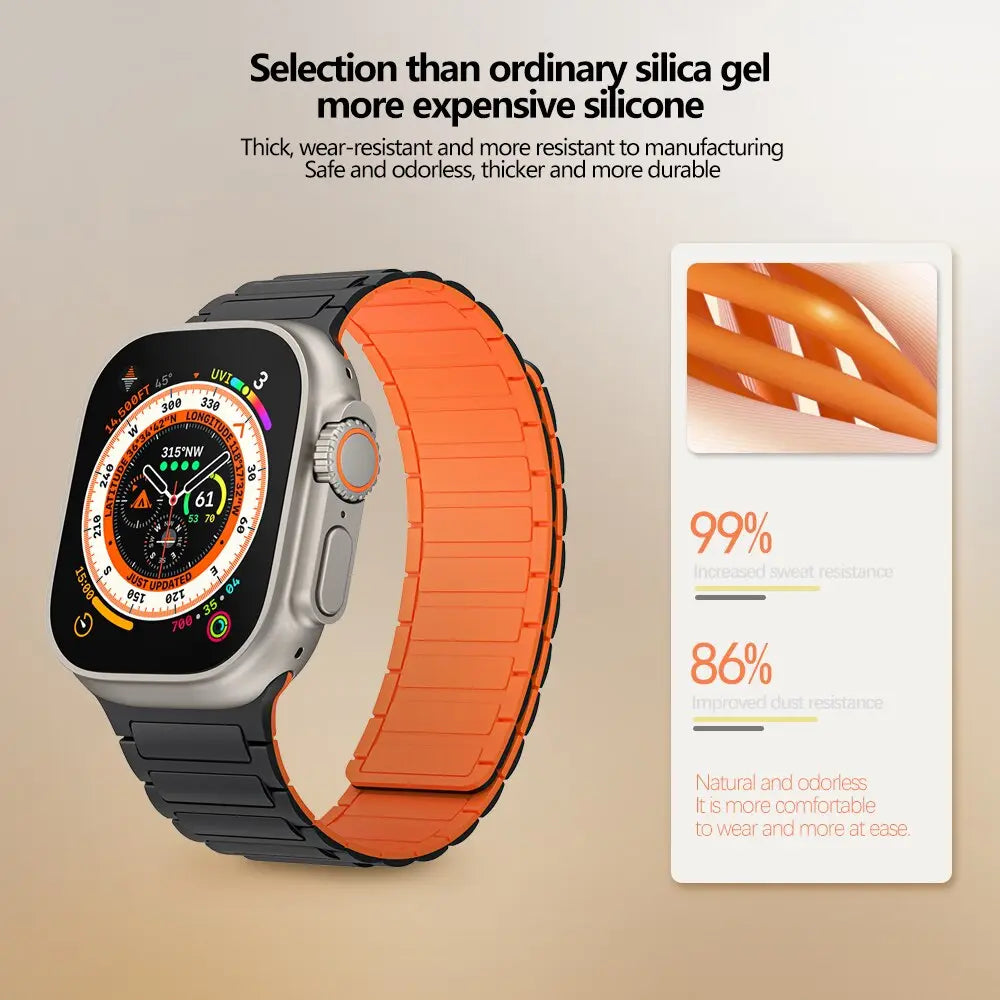 Stretchy Magnetic Sport Watch Strap with Quick-Adjust Fit for 38/40/41mm & 42/44/45/46/49mm Smartwatch Models | Thomler