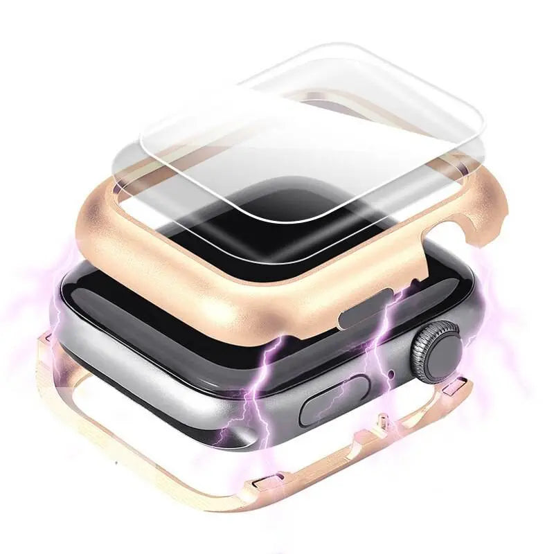 Reinforced Steel Watch Case with Tempered Glass Shield for Apple Watch Series 6/5/4 – 40mm & 44mm Protection | Thomler