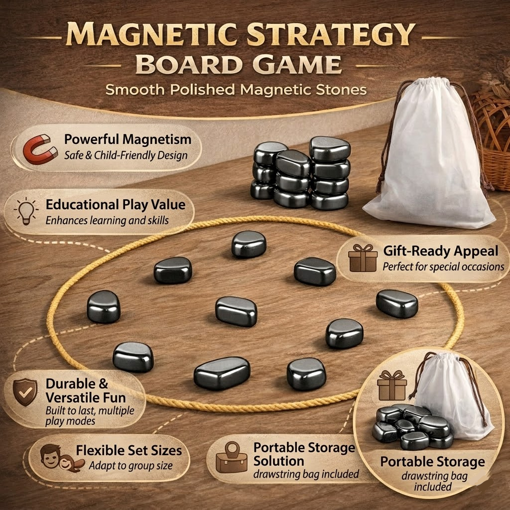 Strategy Board Game with Magnetic Pieces for Kids & Adults – Travel-Friendly Logic Challenge | Thomler
