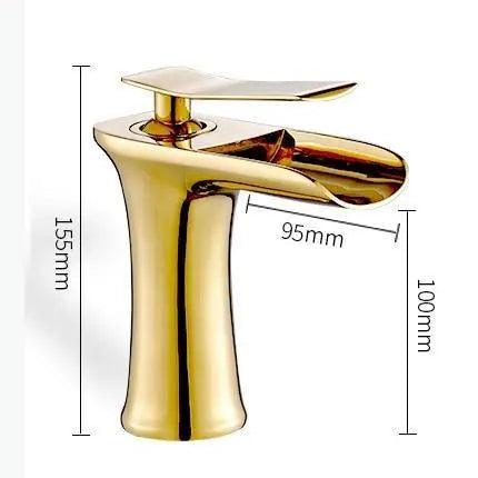 Deck-Mount Bathroom Faucet with Single Lever Control in Polished Metallic Finish for Sink | Contemporary Waterfall Spout Fixture | Easy Inst | Thomler