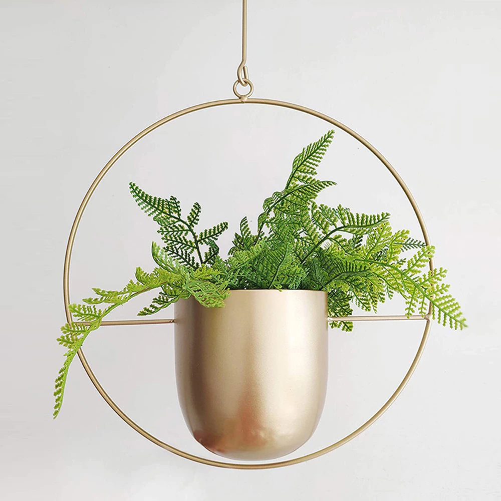 Hanging Metal Planter Pots – Geometric Wall-Mounted Indoor Planters for Succulents, Herbs & Flowers – Scandinavian Minimalist Home Decor | Thomler