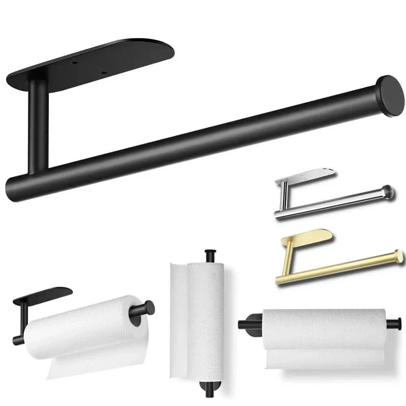 Wall-Mount Paper Towel Dispenser – Adhesive or Screw Install, Stainless Steel Rack for Under-Cabinet Kitchen Storage | Thomler