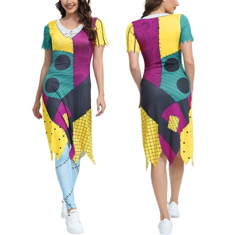 Ragdoll Character Halloween Outfit – Colorful Two-Piece Fancy Dress Ensemble with Printed Tunic & Matching Bottoms | Thomler