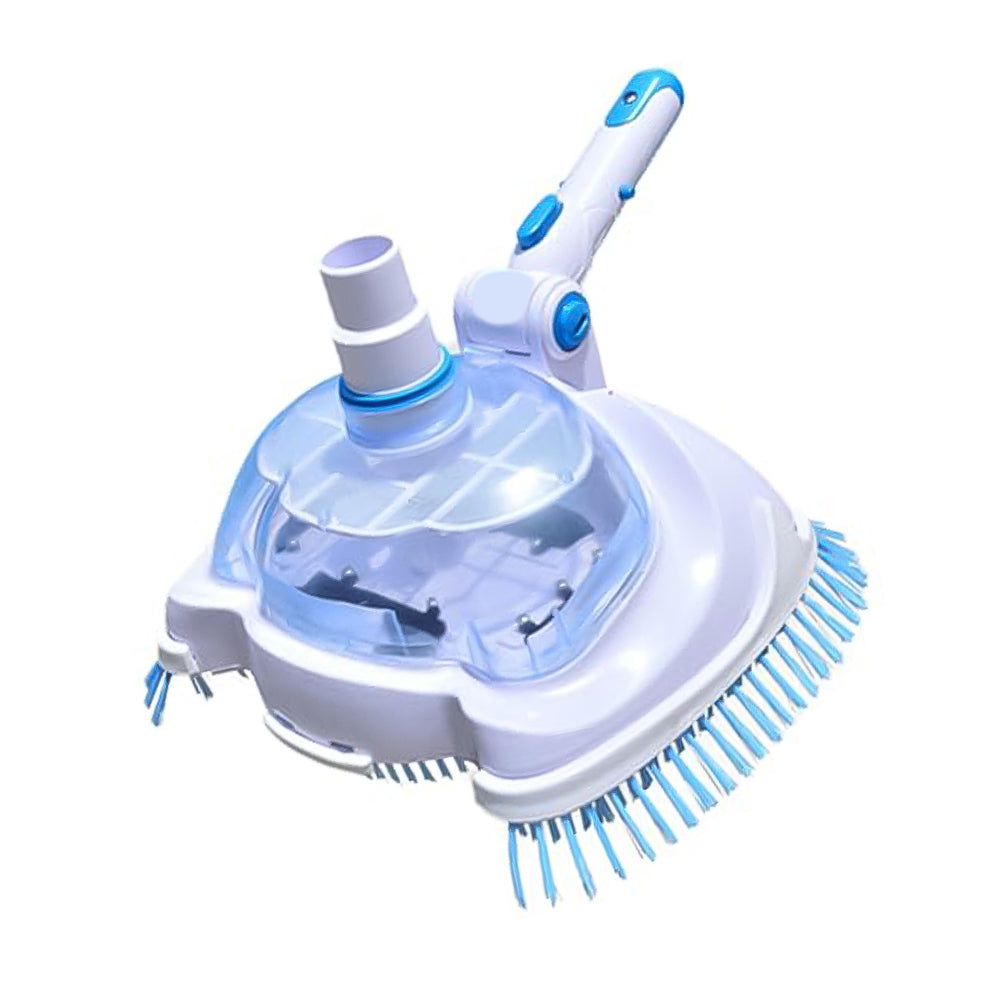 Weighted Pool Vacuum Head with Corner Bristles for Inground & Above-Ground Pools – Swivel Hose Fitting, ABS Frame, Quick-Clip Pole Mount | Thomler