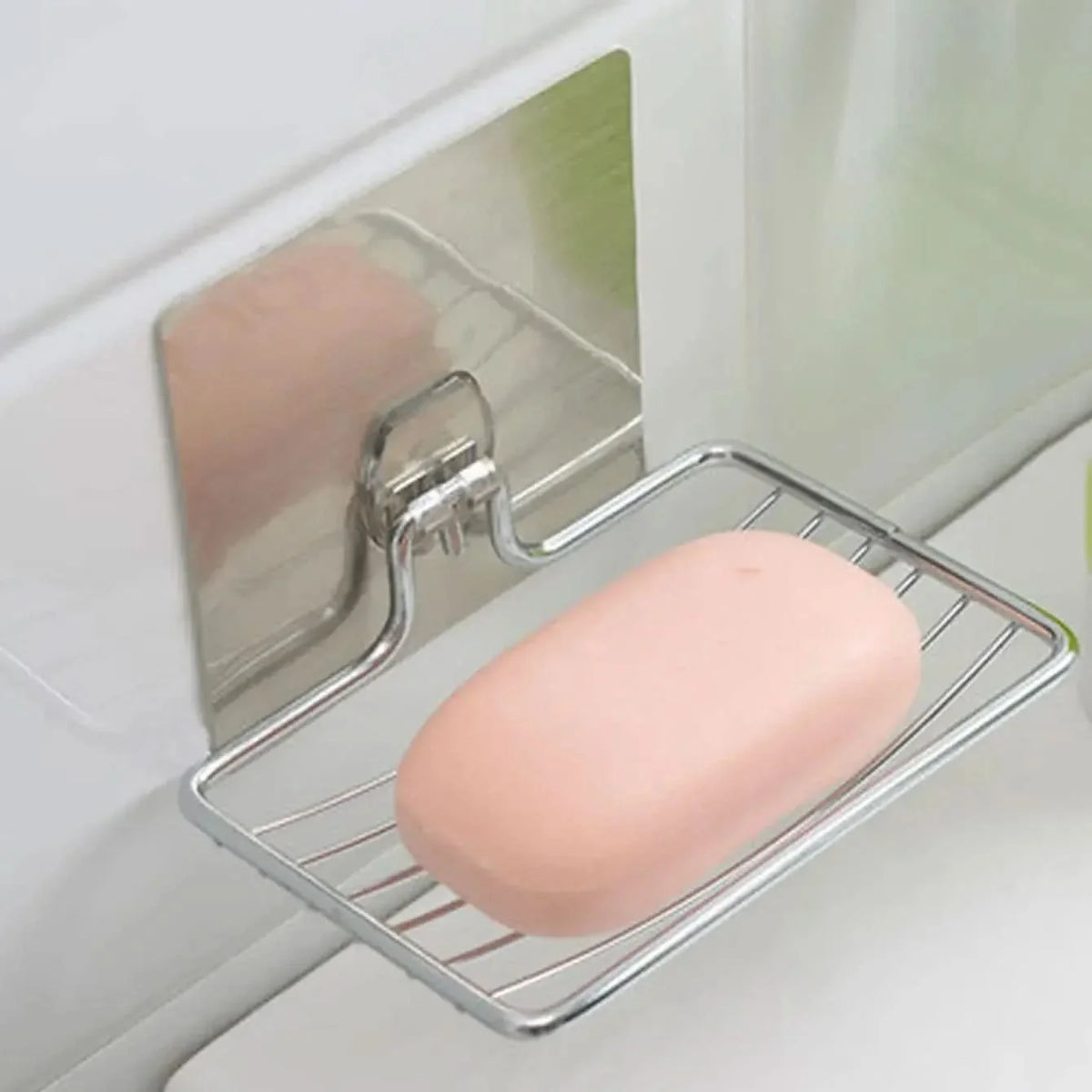 Stainless Steel Soap Dish | Wall-Mount Bathroom Organizer with Self-Draining Tray | Quick-Install Holder for Shower, Sink & Kitchen | Thomler