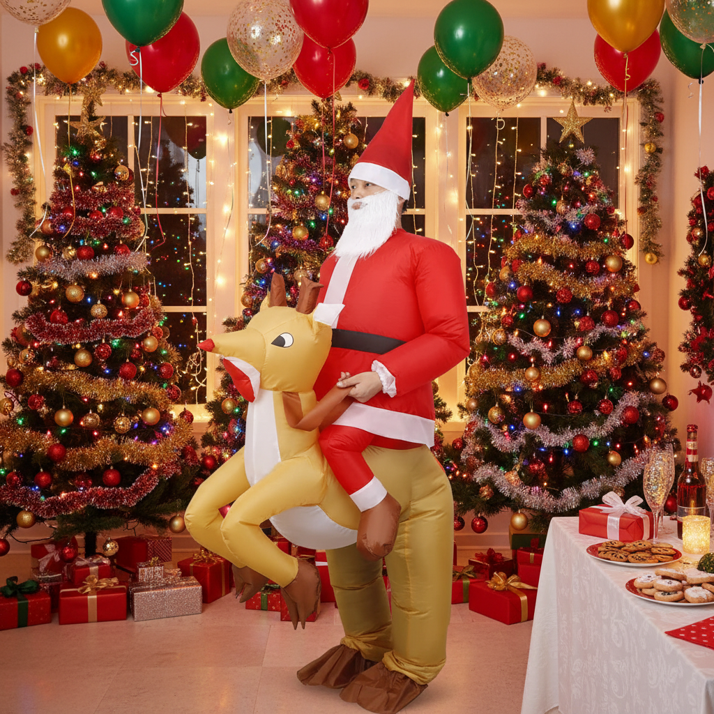 Adult Santa Claus Blow-Up Suit – Fun Holiday Character Costume for Christmas Parties & Events | Thomler