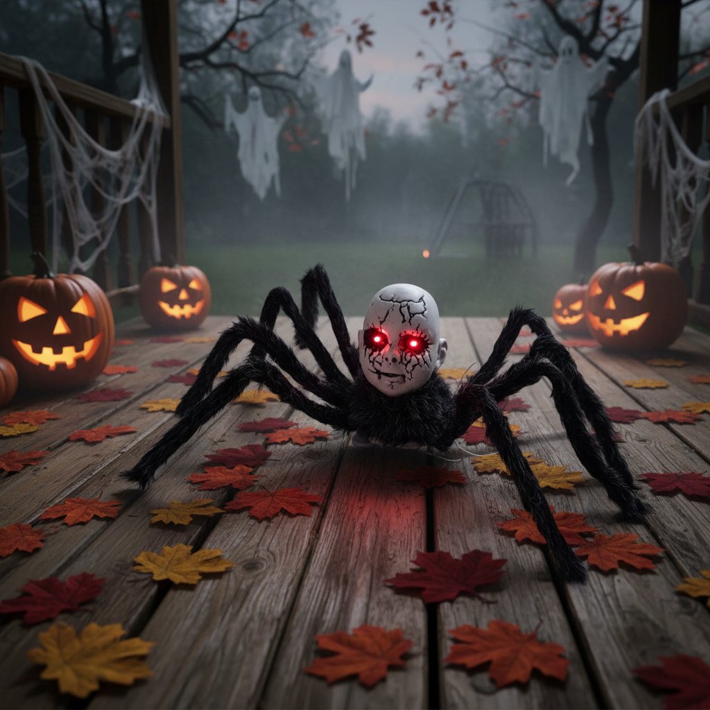 Interactive Motion-Sensor Halloween Figure with Light-Up Eyes and Audio Response for Spooky Decor | Thomler