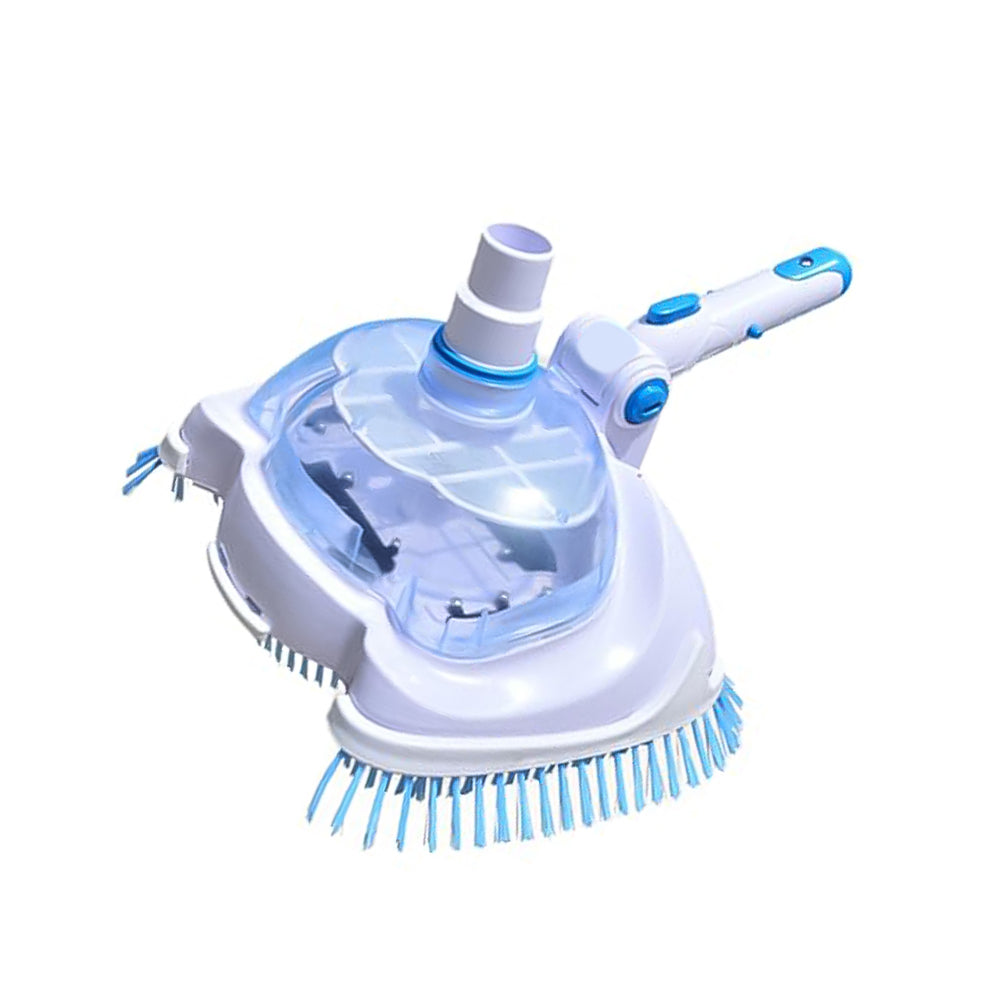 Weighted Pool Vacuum Head with Corner Bristles for Inground & Above-Ground Pools – Swivel Hose Fitting, ABS Frame, Quick-Clip Pole Mount | Thomler