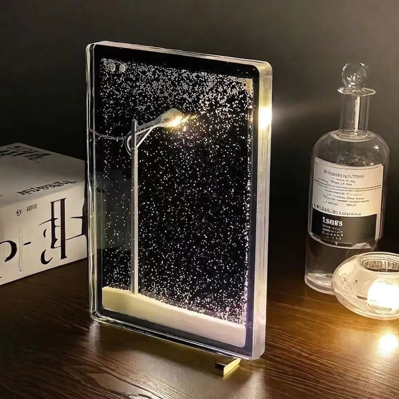 Snowfall Lantern Light with Swirling Glitter Effect for Cozy Holiday Ambiance & Year-Round Relaxation | Thomler