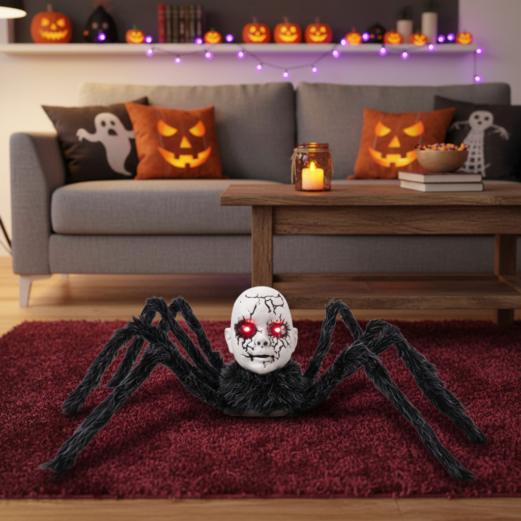 Interactive Motion-Sensor Halloween Figure with Light-Up Eyes and Audio Response for Spooky Decor | Thomler