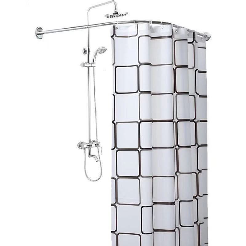 Adjustable Corner Shower Rod – No-Drill Telescoping Pole with Angled Design for Bathrooms & Bathtubs | Thomler