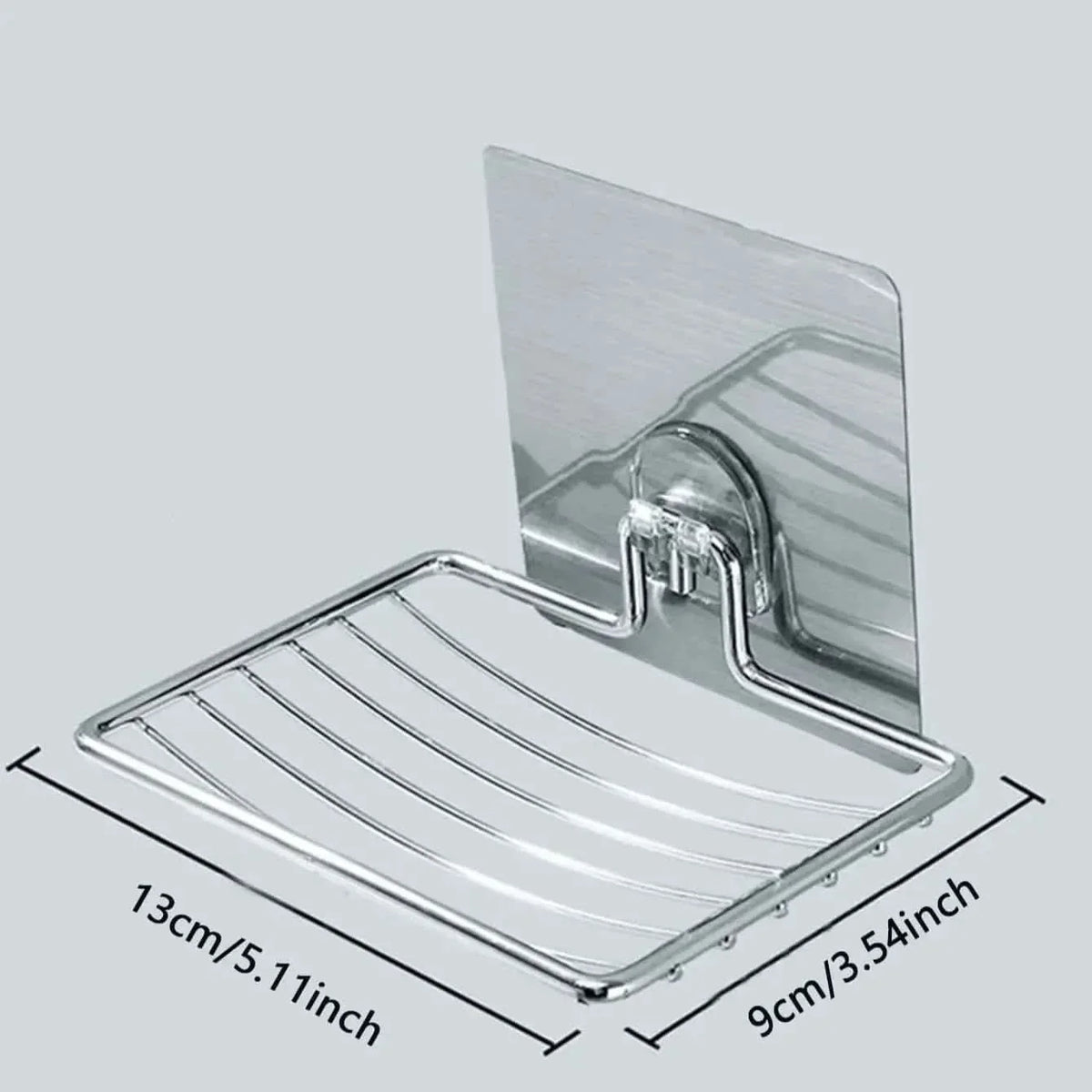 Stainless Steel Soap Dish | Wall-Mount Bathroom Organizer with Self-Draining Tray | Quick-Install Holder for Shower, Sink & Kitchen | Thomler