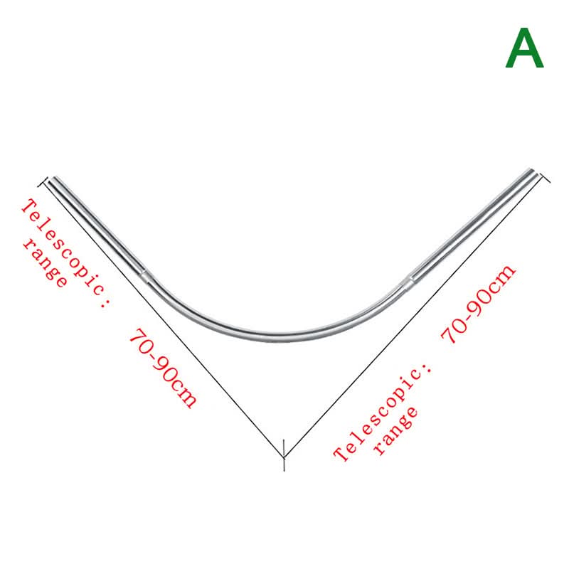 Adjustable Corner Shower Rod – No-Drill Telescoping Pole with Angled Design for Bathrooms & Bathtubs | Thomler