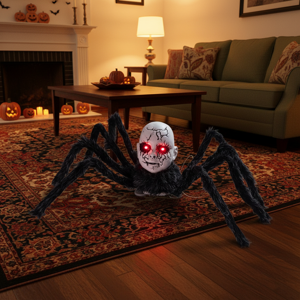 Interactive Motion-Sensor Halloween Figure with Light-Up Eyes and Audio Response for Spooky Decor | Thomler