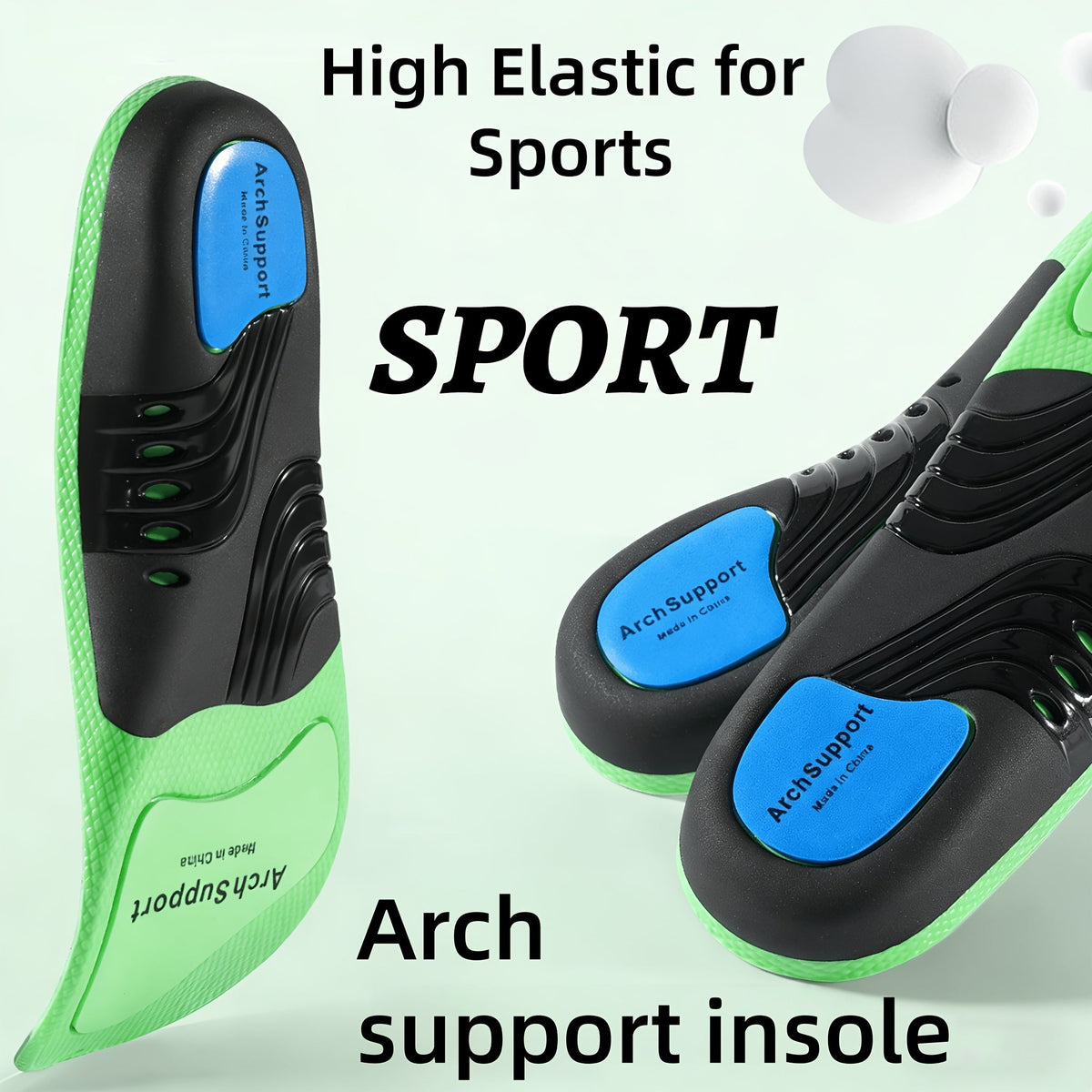 Cushioned Orthotic Inserts with Elevated Midfoot Support for Sneakers and Work Shoes | Thomler