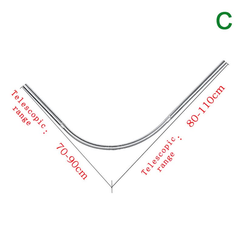Adjustable Corner Shower Rod – No-Drill Telescoping Pole with Angled Design for Bathrooms & Bathtubs | Thomler
