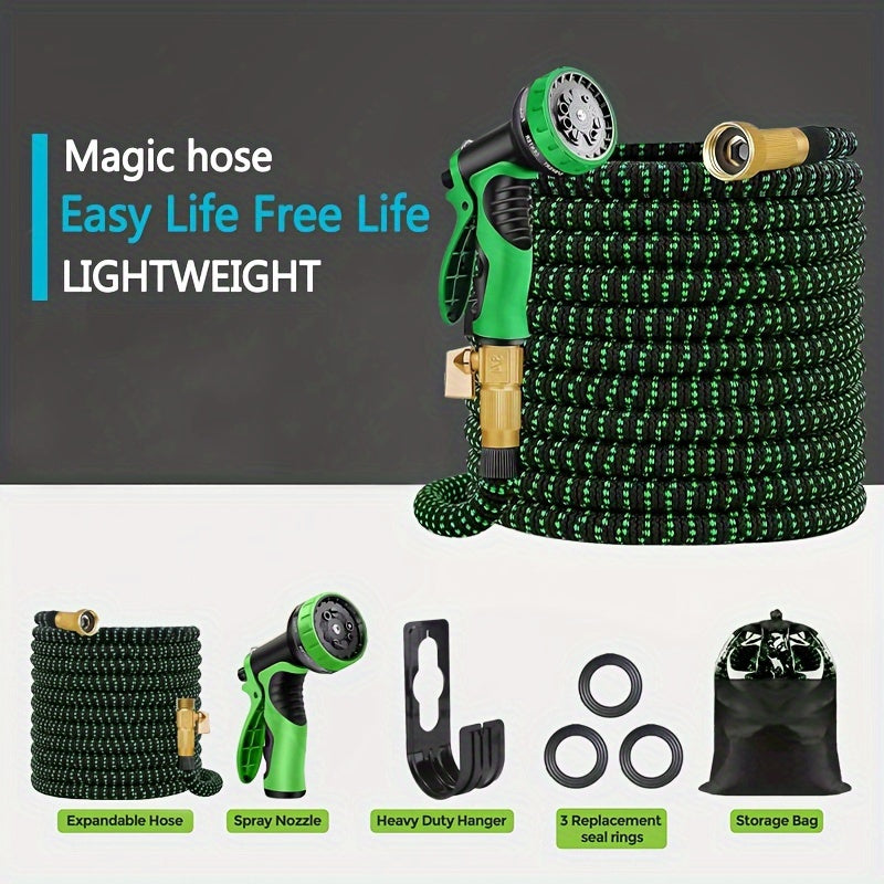 Expandable Garden Hose with Spray Nozzle for Lawn Watering & Car Wash | Lightweight Flexible Water Hose for Yard Irrigation & Outdoor | Thomler