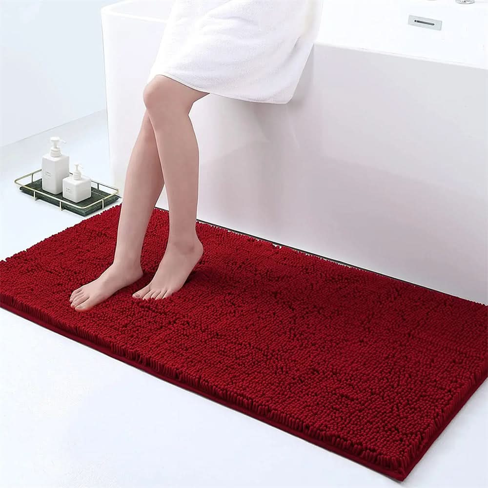 Plush Chenille Bathroom Mat with Fast-Dry Microfiber & Anti-Slip Base for Shower, Bedroom, Kitchen | Thomler