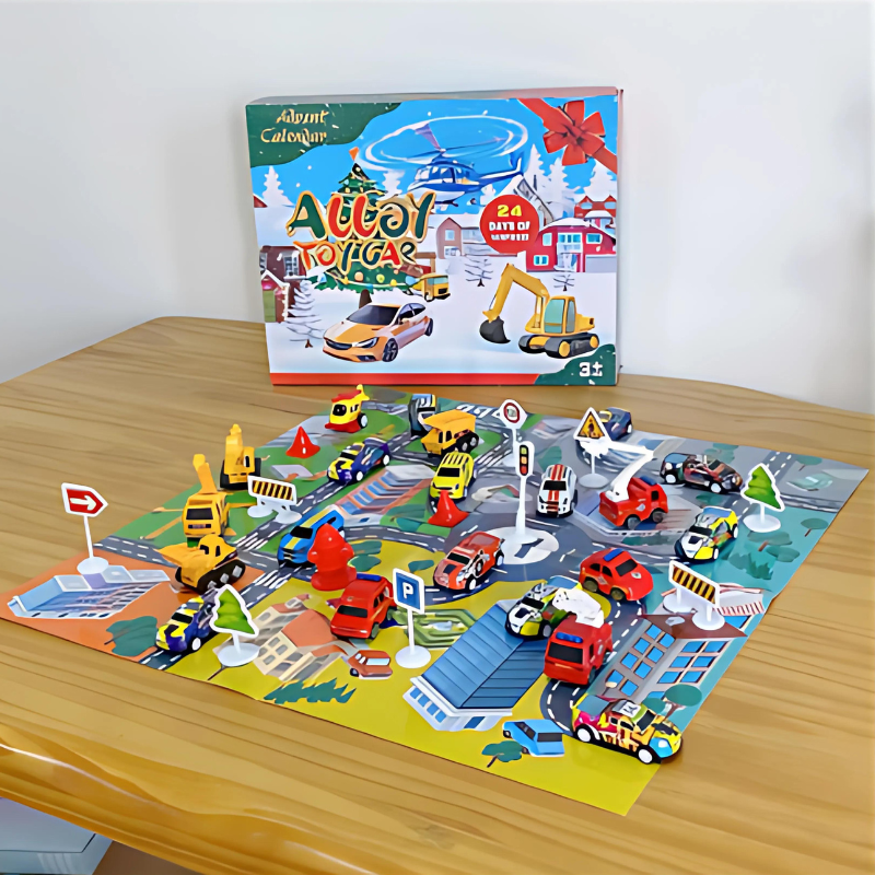 Advent Calendar Toy Car 24-Piece 25.0 cm Christmas Countdown Children Daily Surprises Mini Vehicles Play Set | Thomler