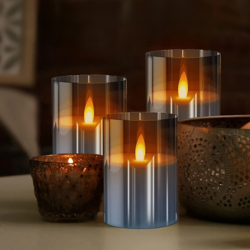 Battery-Operated LED Pillar Candles with Flickering Flame & Timer – Flameless Candle Lights for Home Decor, Weddings, Holidays | Thomler